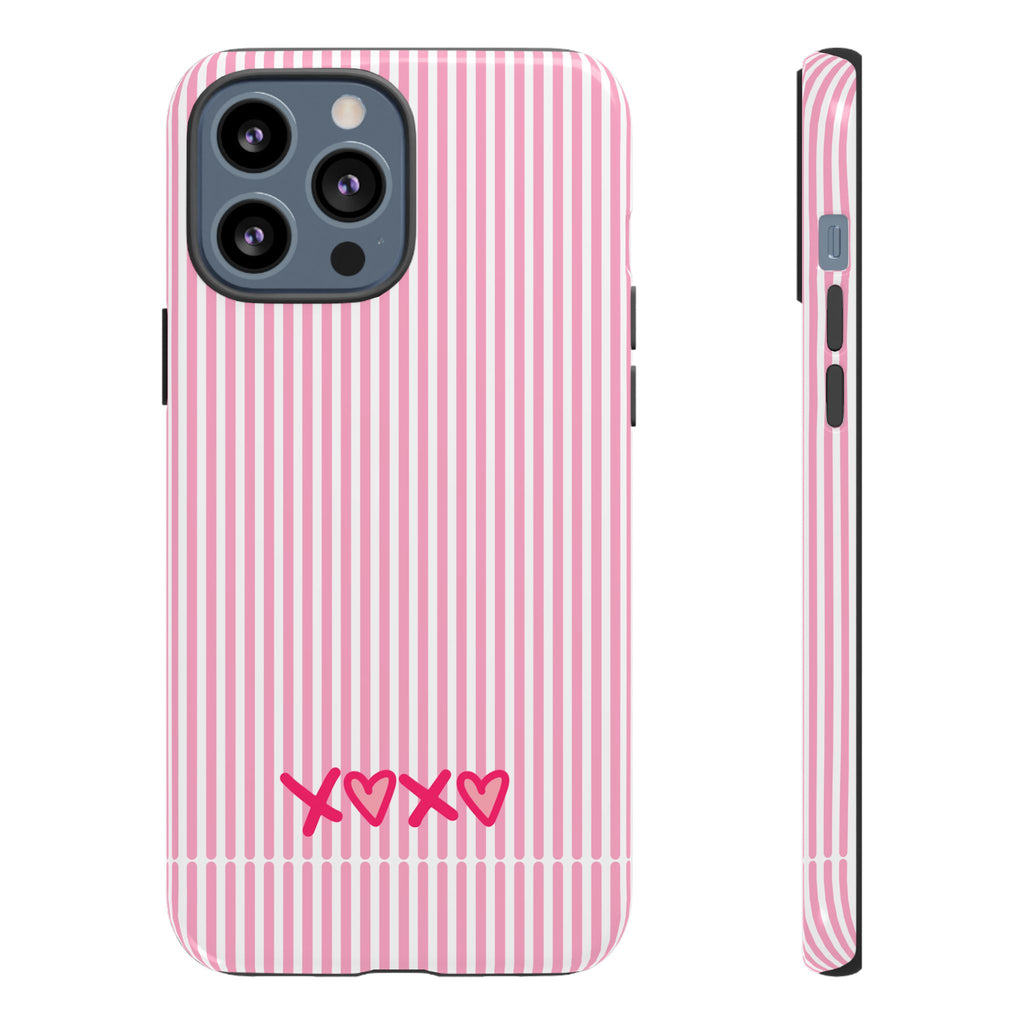 Galentines Day Pink Striped Lines phone case, Pink Stripe Iphone case | Tough Cases - Iphone, Samsung and Pixel Mobile cases