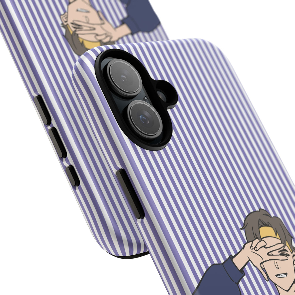 Casual Anime Guy Phone Case | Valentines Day Striped Lines phone case, Purple Stripe Iphone case - Iphone, Samsung and Pixel Mobile cases