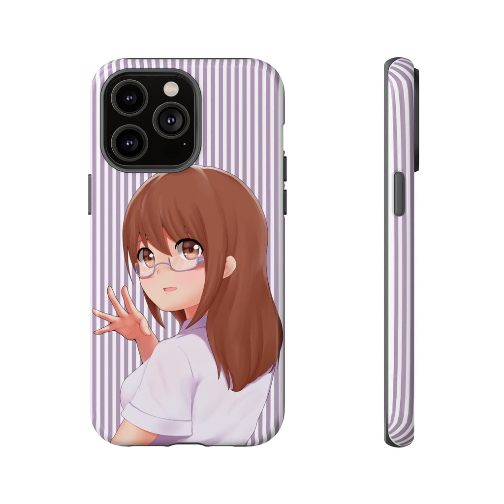 Galentines Day Striped lines mobile case, Glasses Anime Girl Stripe Iphone case | Tough Cases - Iphone, Samsung and Pixel Mobile cases