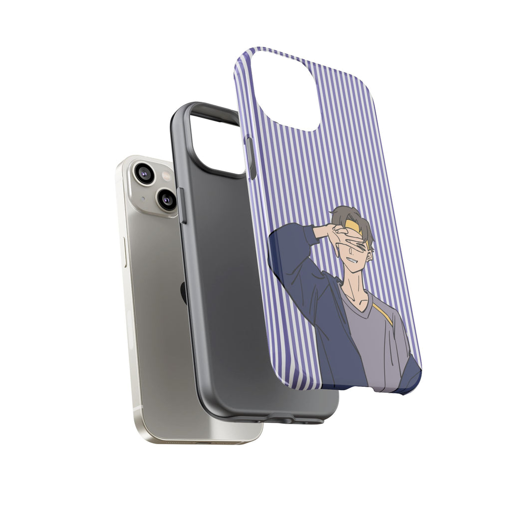 Casual Anime Guy Phone Case | Valentines Day Striped Lines phone case, Purple Stripe Iphone case - Iphone, Samsung and Pixel Mobile cases