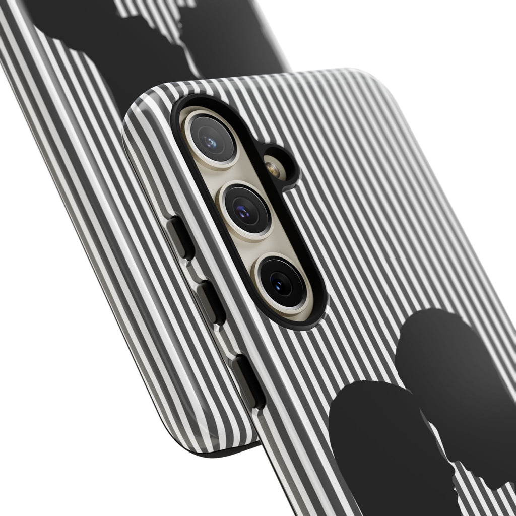 Silhouette Couple Phone Case | Galentines Day Striped Black and white phone case, Stripe Iphone case - Iphone, Samsung and Pixel Mobile case