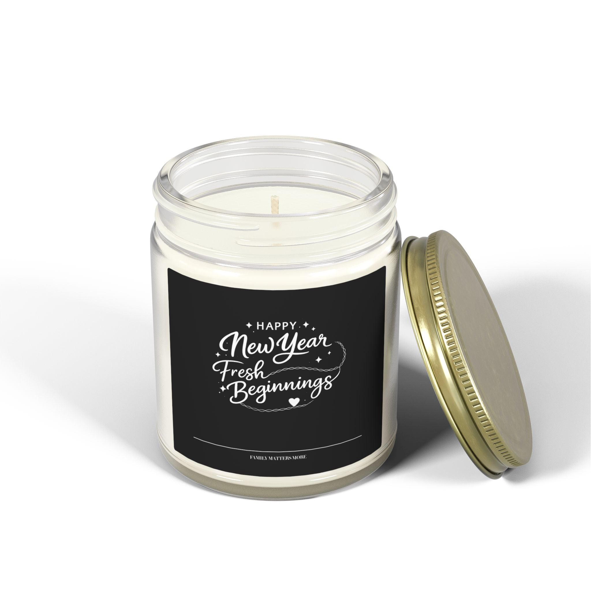 Happy New Year Fresh Beginnings Candle, Scented Soy Candle 4oz 9oz, New Years Eve Gift, Jar Candle