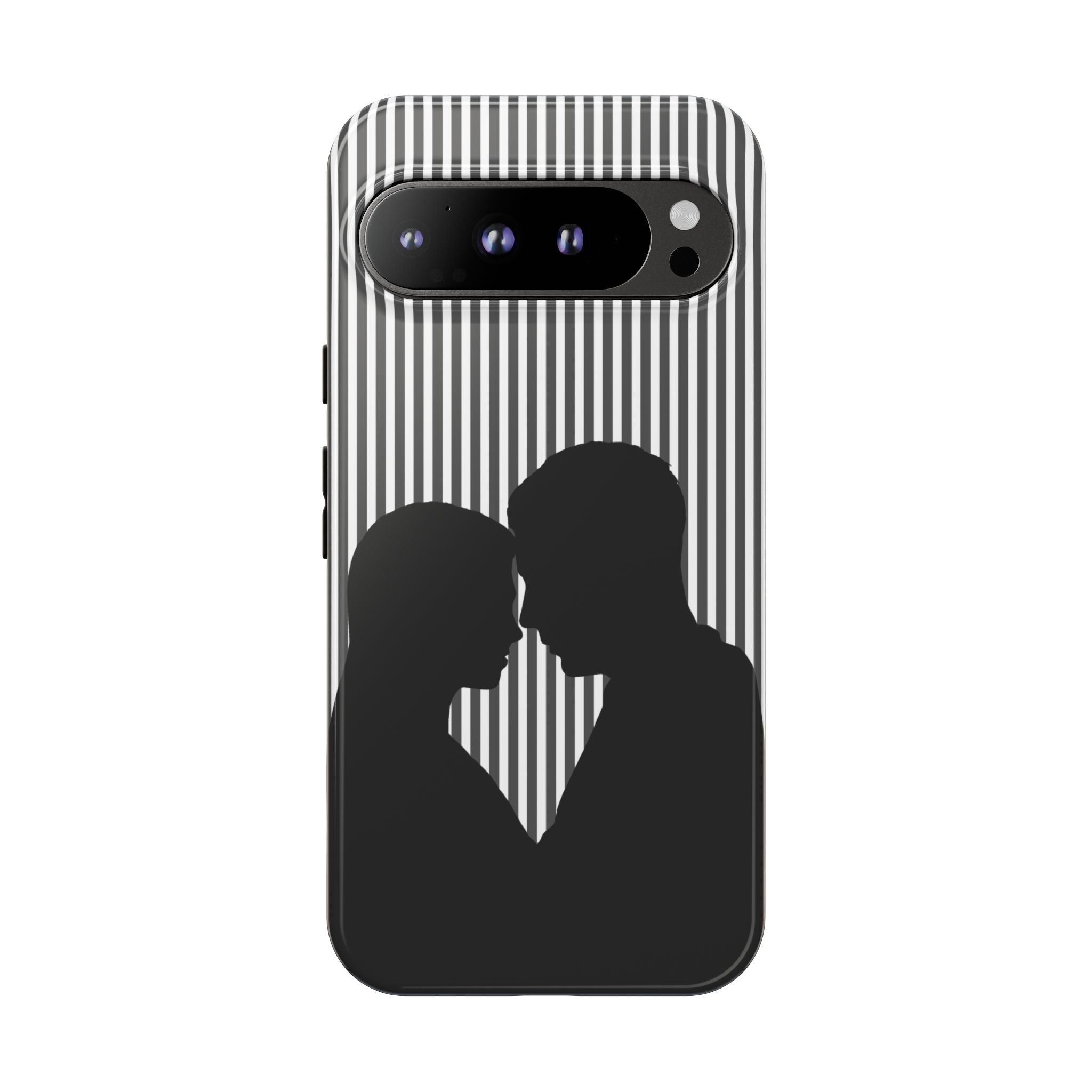 Silhouette Couple Phone Case | Galentines Day Striped Black and white phone case, Stripe Iphone case - Iphone, Samsung and Pixel Mobile case