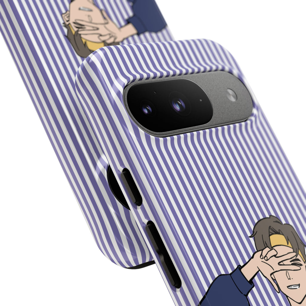 Casual Anime Guy Phone Case | Valentines Day Striped Lines phone case, Purple Stripe Iphone case - Iphone, Samsung and Pixel Mobile cases