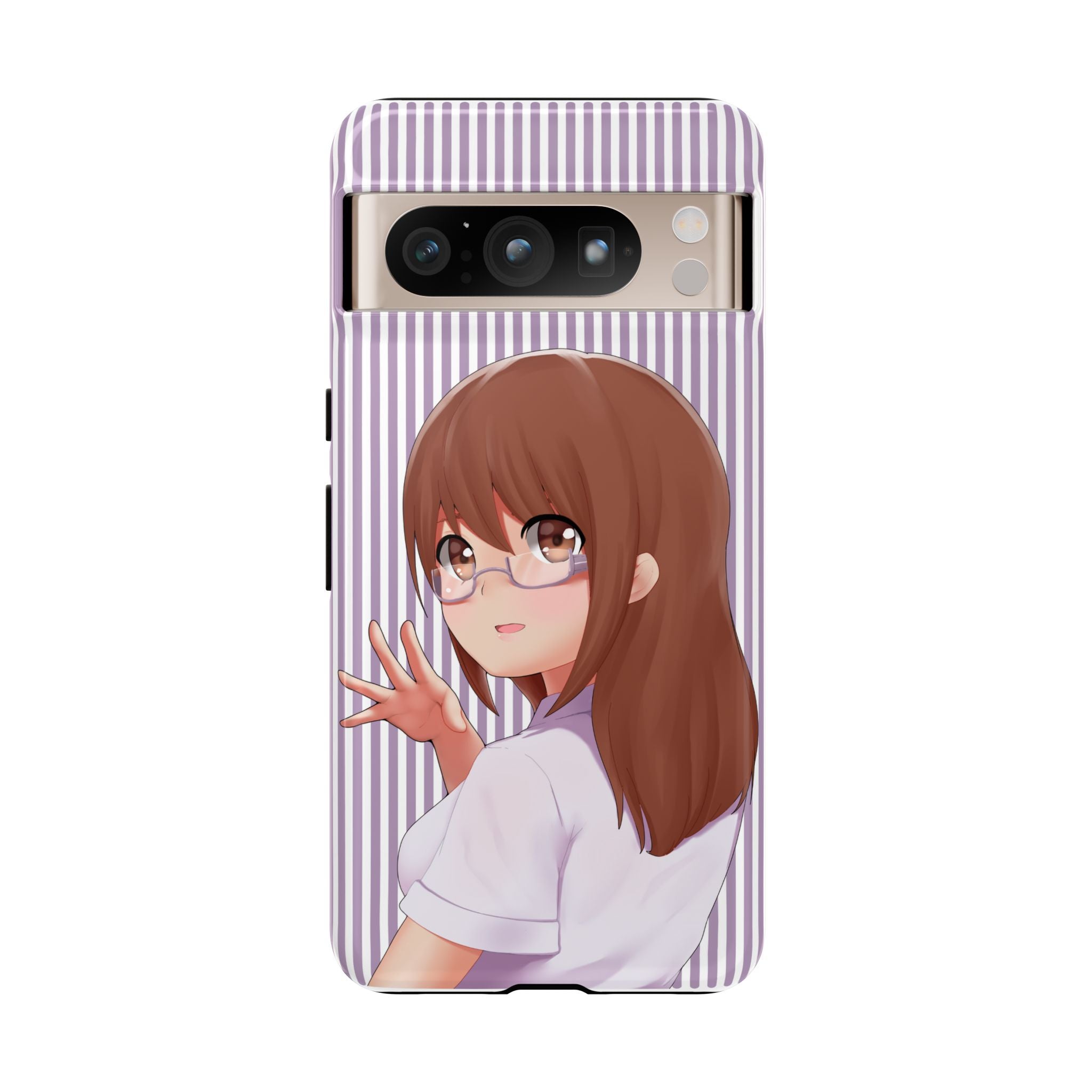 Galentines Day Striped lines mobile case, Glasses Anime Girl Stripe Iphone case | Tough Cases - Iphone, Samsung and Pixel Mobile cases