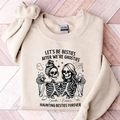 Let’s Be Besties After We’re Ghosties Sweatshirt, Funny Best Friend Gift, Spooky Cute Friendship Crewneck, Bestie Forever Skeleton Sweatshirt, Matching BFF Pullover