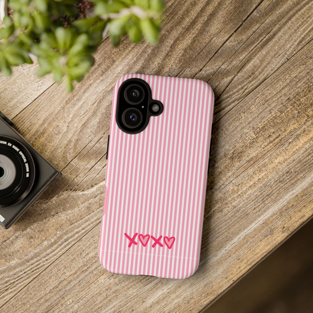 Galentines Day Pink Striped Lines phone case, Pink Stripe Iphone case | Tough Cases - Iphone, Samsung and Pixel Mobile cases