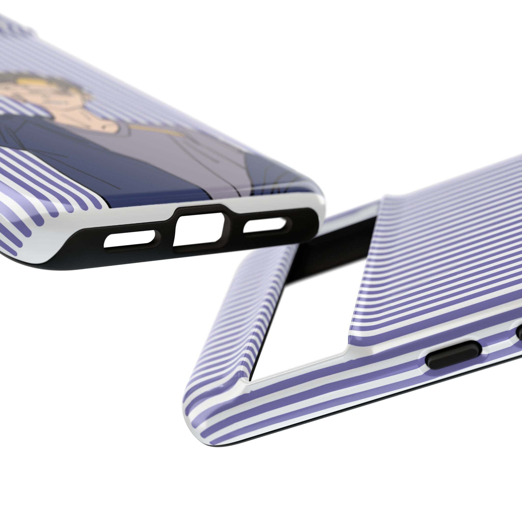 Casual Anime Guy Phone Case | Valentines Day Striped Lines phone case, Purple Stripe Iphone case - Iphone, Samsung and Pixel Mobile cases