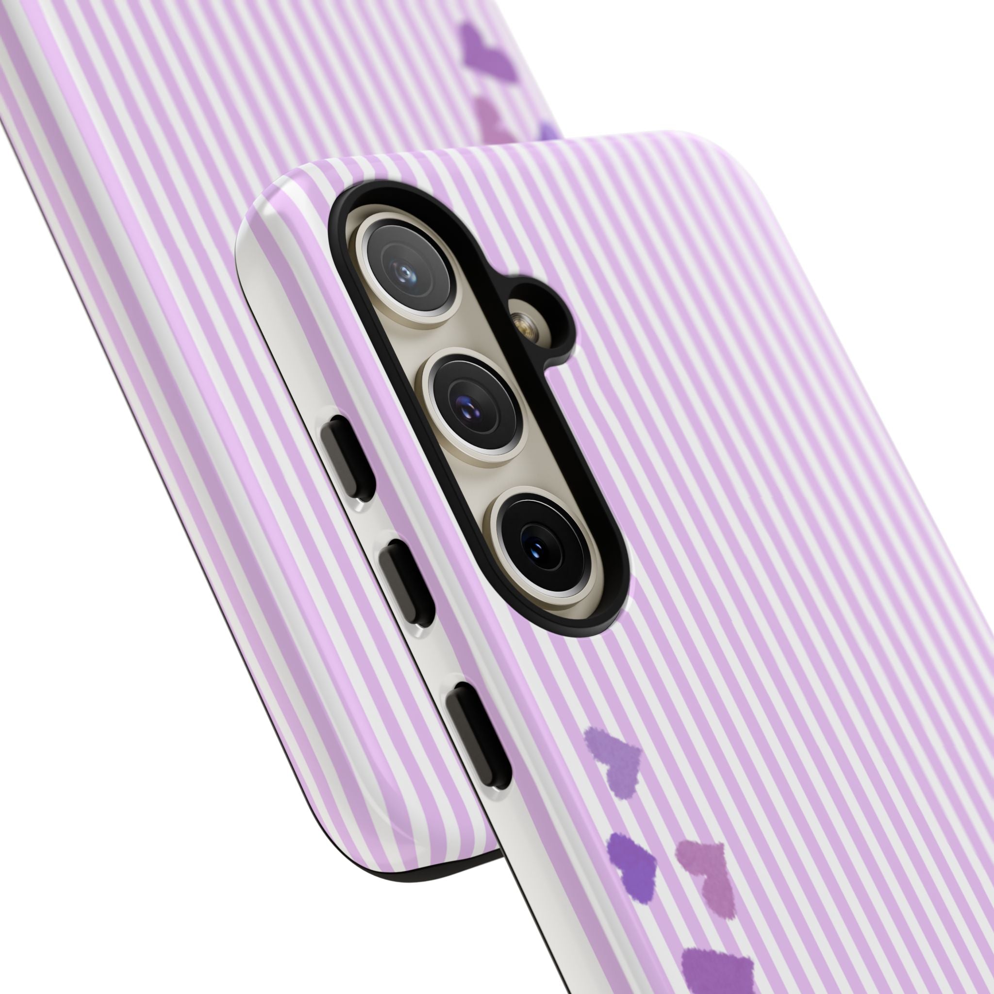 Valentines Day Striped hearts phone case, Purple Heart Floral Stripe Iphone case | Tough Cases - Iphone, Samsung and Pixel Mobile cases