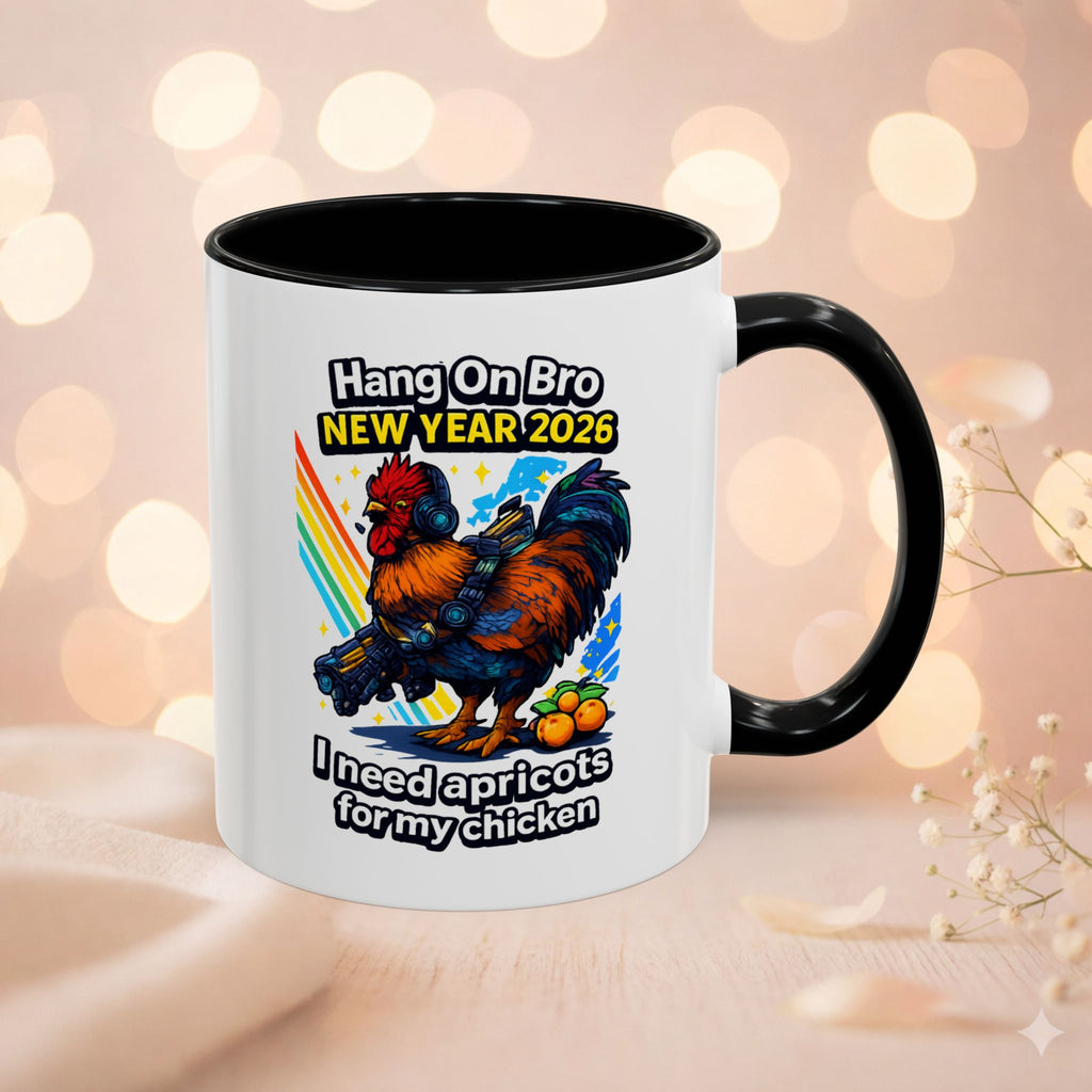 Hang On Bro 2026 Apricots Mug, Funny Rooster Gamer Coffee Mug 15oz Accent Cup, Arc Raiders Inspired Gift for Brother
