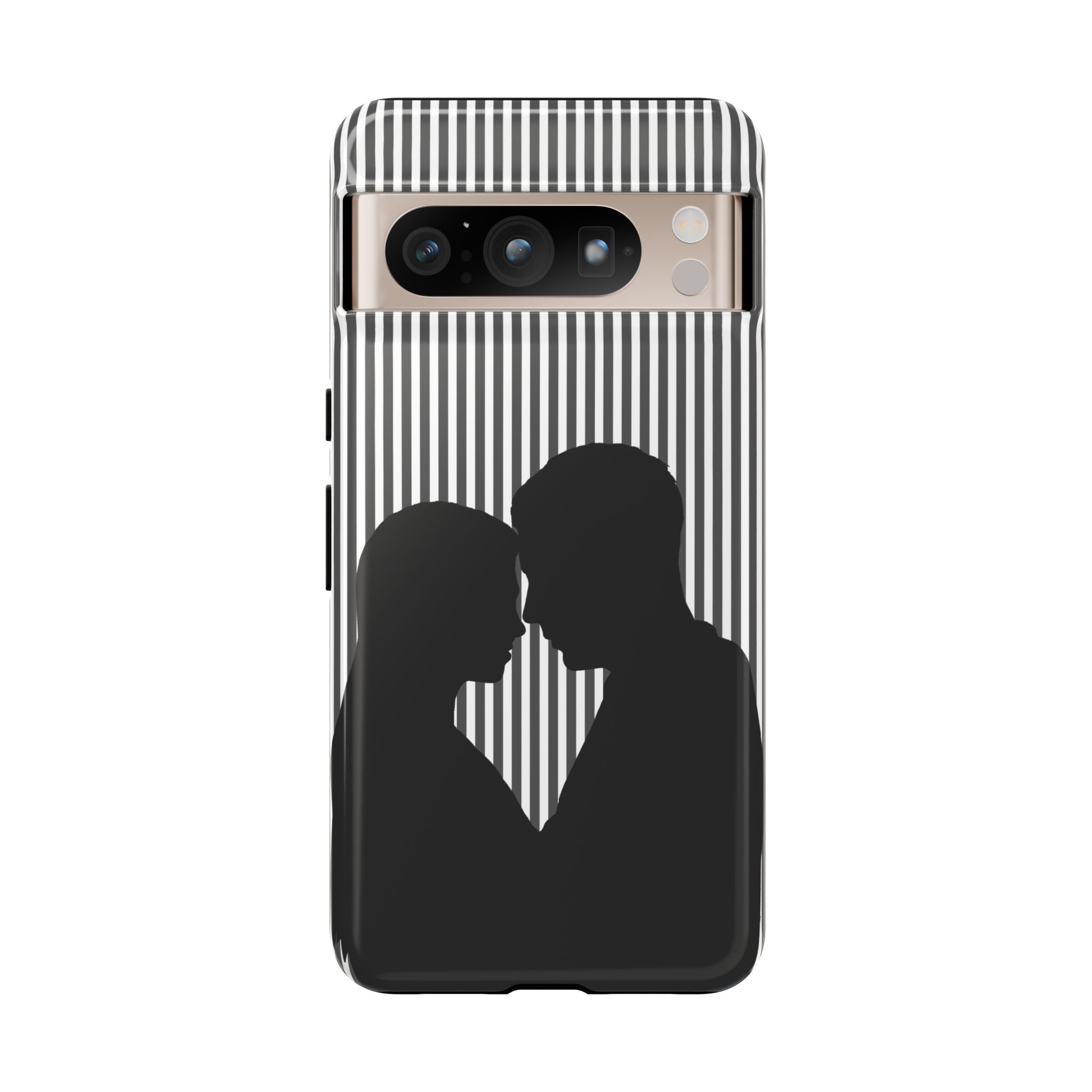 Silhouette Couple Phone Case | Galentines Day Striped Black and white phone case, Stripe Iphone case - Iphone, Samsung and Pixel Mobile case