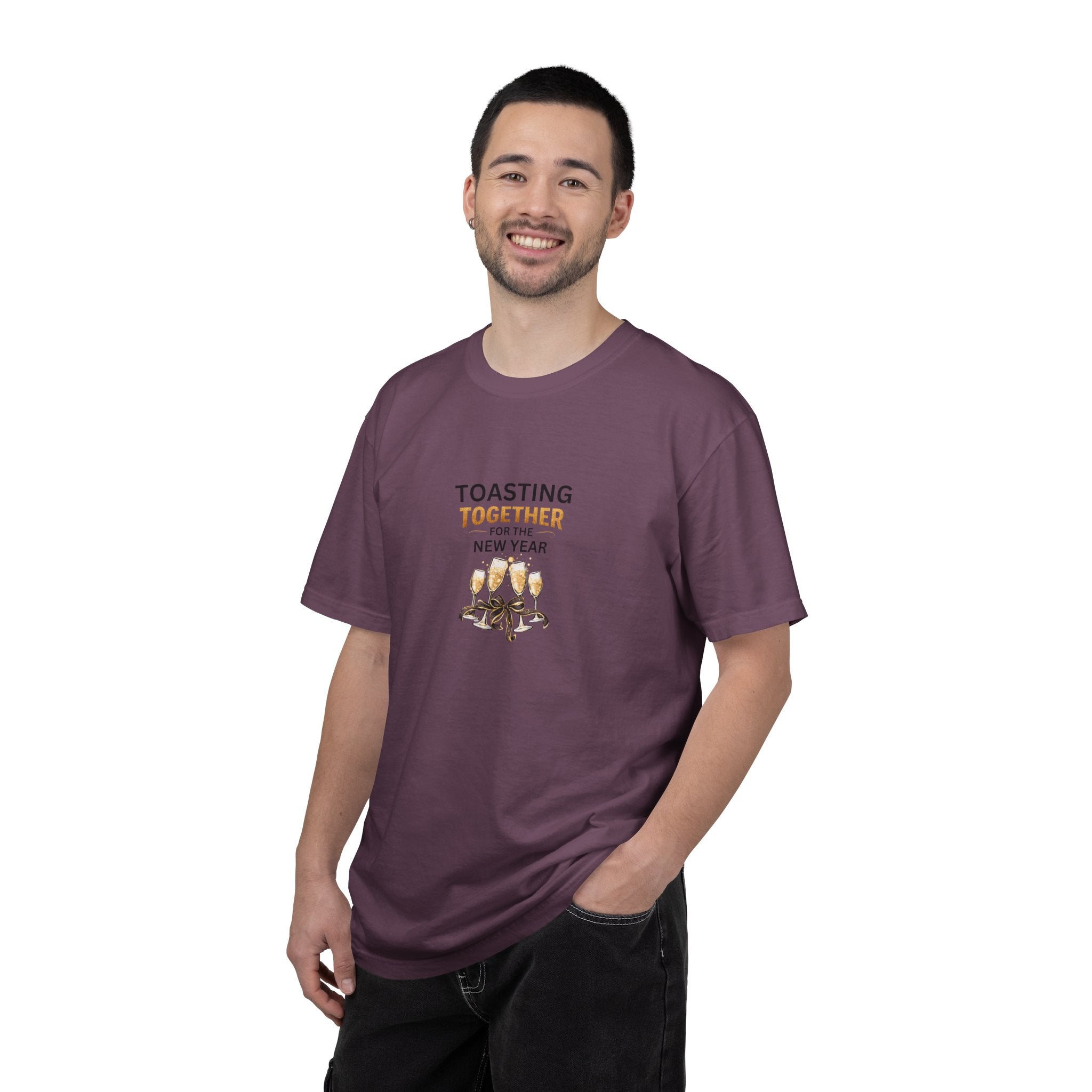 Toasting Together New Year Family Shirts, Matching New Years Eve Pajama Tops, Champagne Toast Outfit, Unisex Adult Youth Tee
