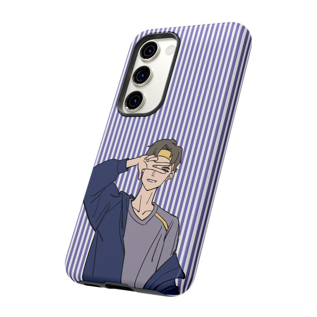 Casual Anime Guy Phone Case | Valentines Day Striped Lines phone case, Purple Stripe Iphone case - Iphone, Samsung and Pixel Mobile cases