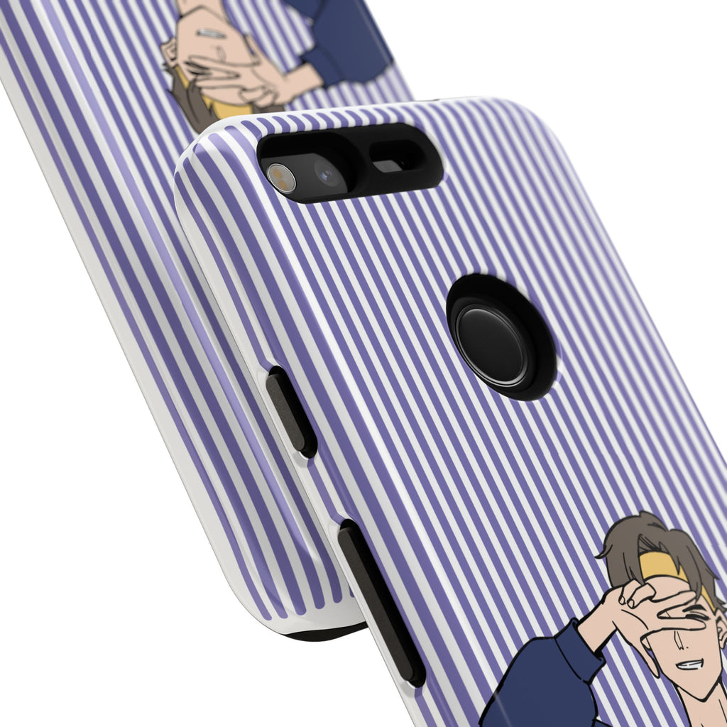 Casual Anime Guy Phone Case | Valentines Day Striped Lines phone case, Purple Stripe Iphone case - Iphone, Samsung and Pixel Mobile cases