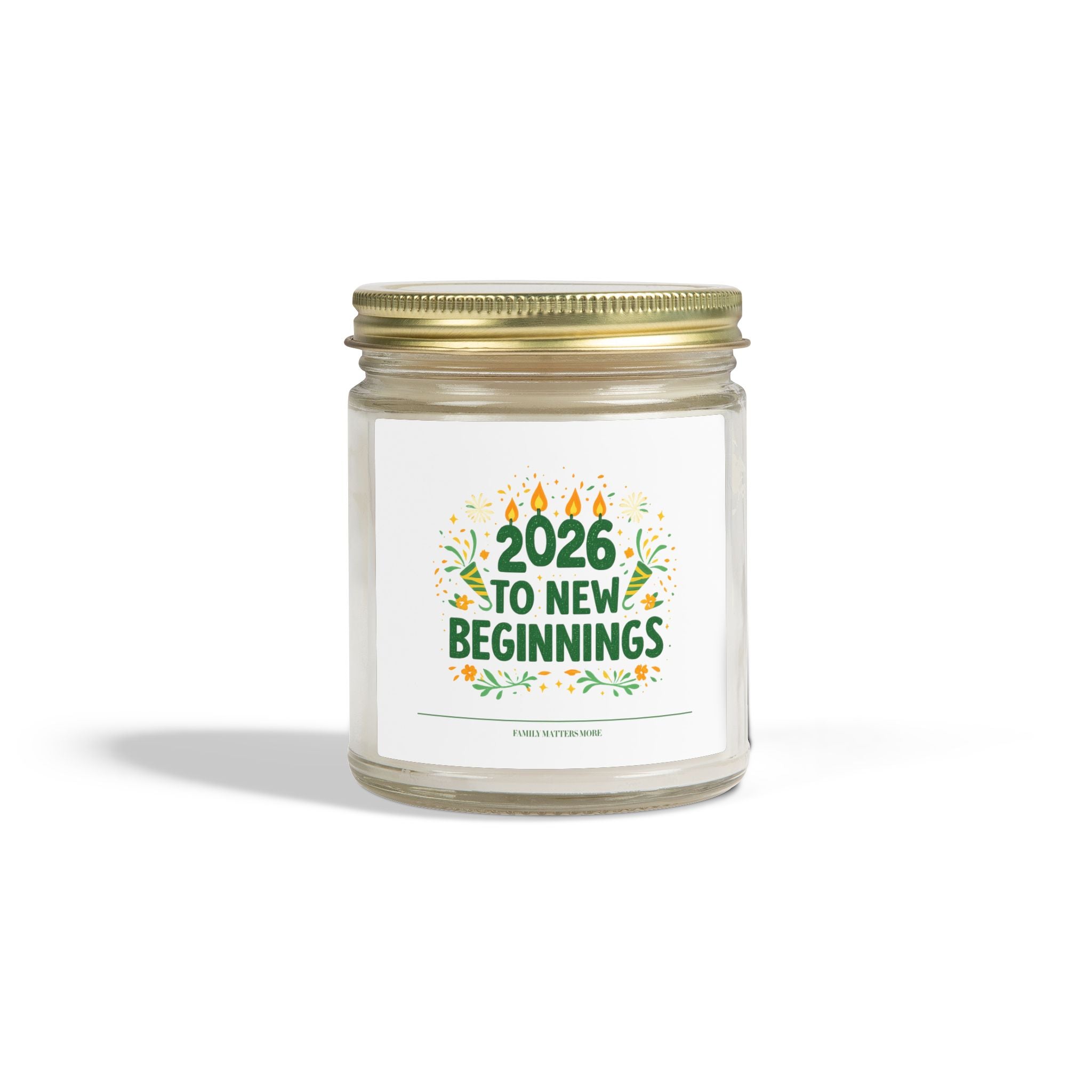2026 To New Beginnings Candle, Happy New Year Scented Soy Candle 4oz 9oz, Hand Poured Jar, NYE Gift