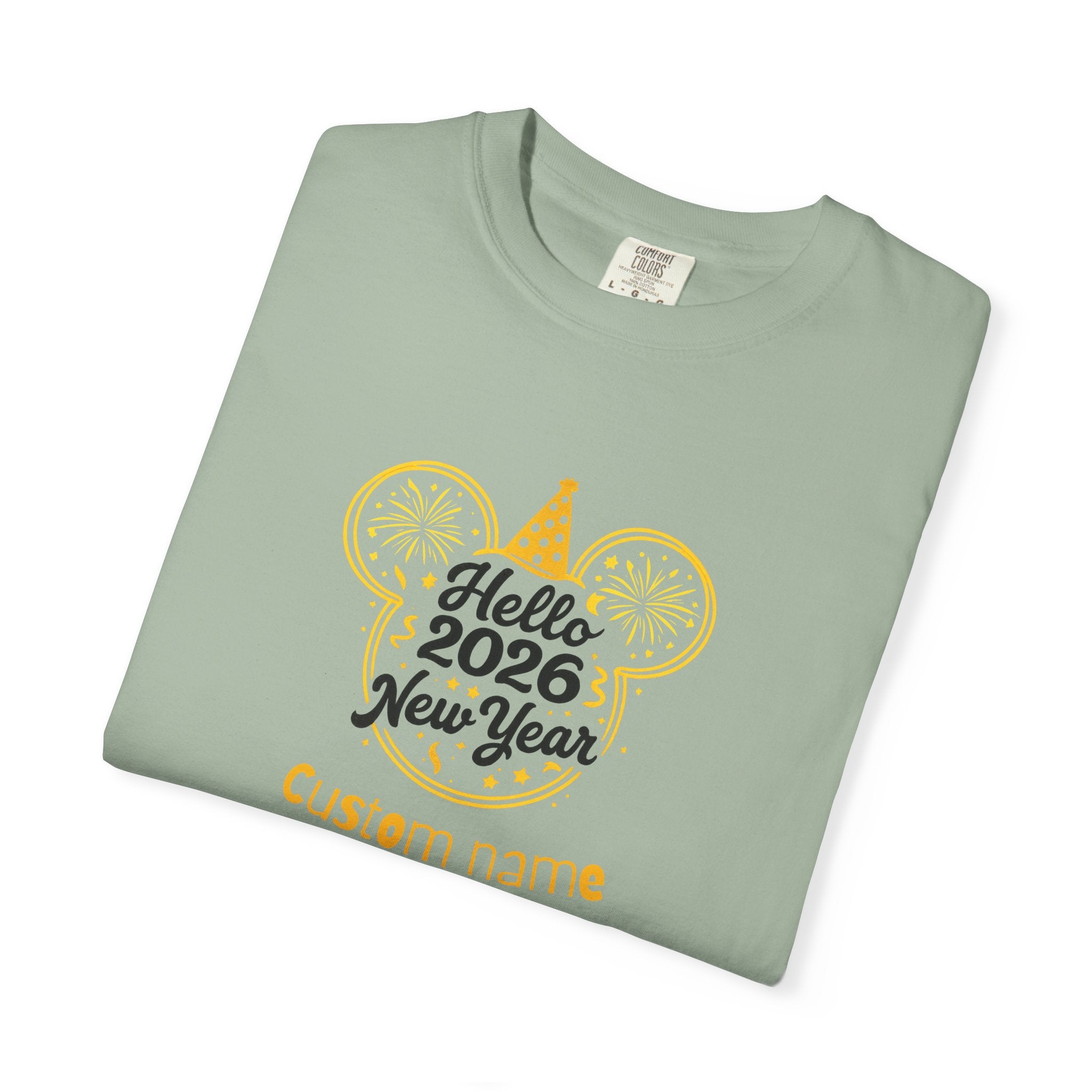 Hello 2026 Mouse Ears Family Shirts, Personalized New Year Matching Tees, Custom Mommy Daddy Sister Brother Baby, Unisex Adult Youth Toddler