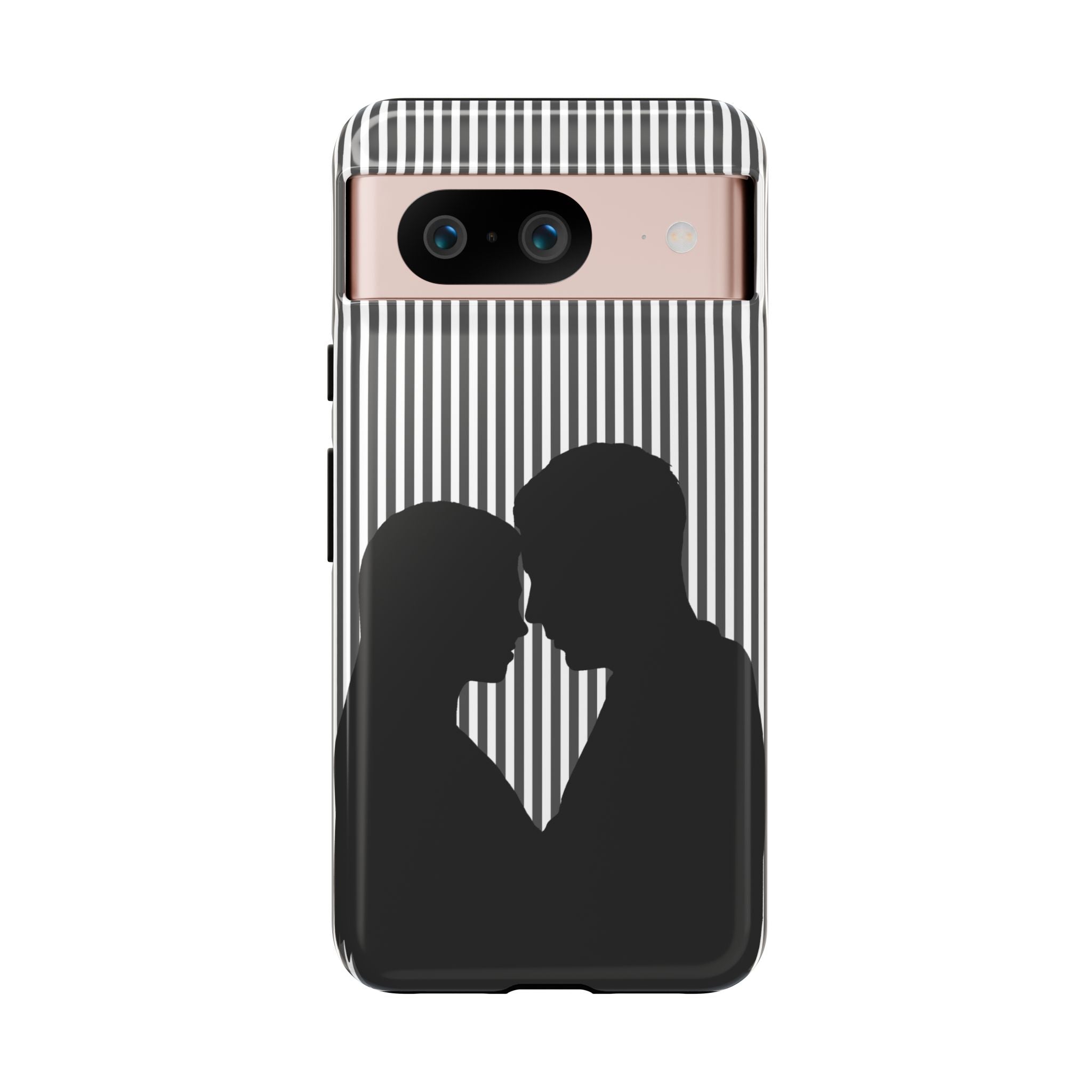 Silhouette Couple Phone Case | Galentines Day Striped Black and white phone case, Stripe Iphone case - Iphone, Samsung and Pixel Mobile case