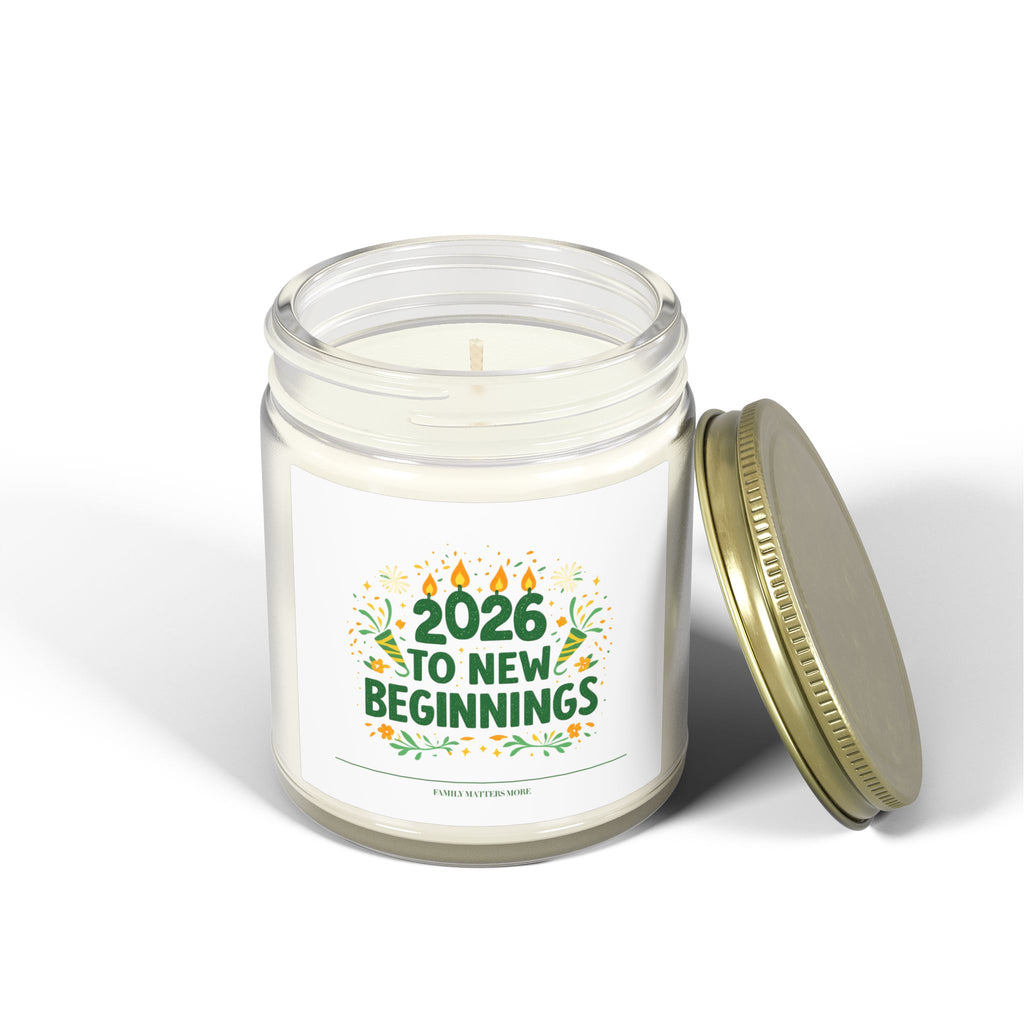 2026 To New Beginnings Candle, Happy New Year Scented Soy Candle 4oz 9oz, Hand Poured Jar, NYE Gift