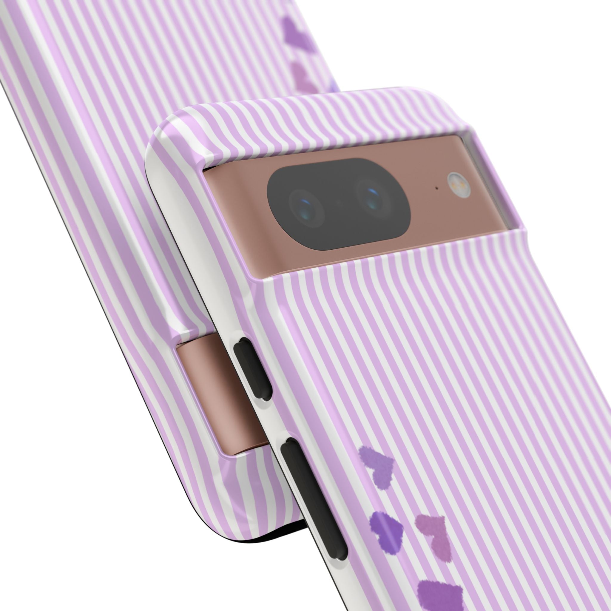 Valentines Day Striped hearts phone case, Purple Heart Floral Stripe Iphone case | Tough Cases - Iphone, Samsung and Pixel Mobile cases
