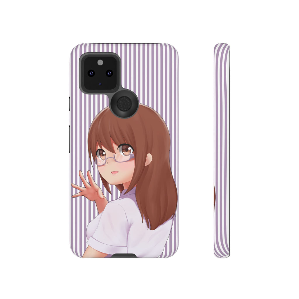 Galentines Day Striped lines mobile case, Glasses Anime Girl Stripe Iphone case | Tough Cases - Iphone, Samsung and Pixel Mobile cases