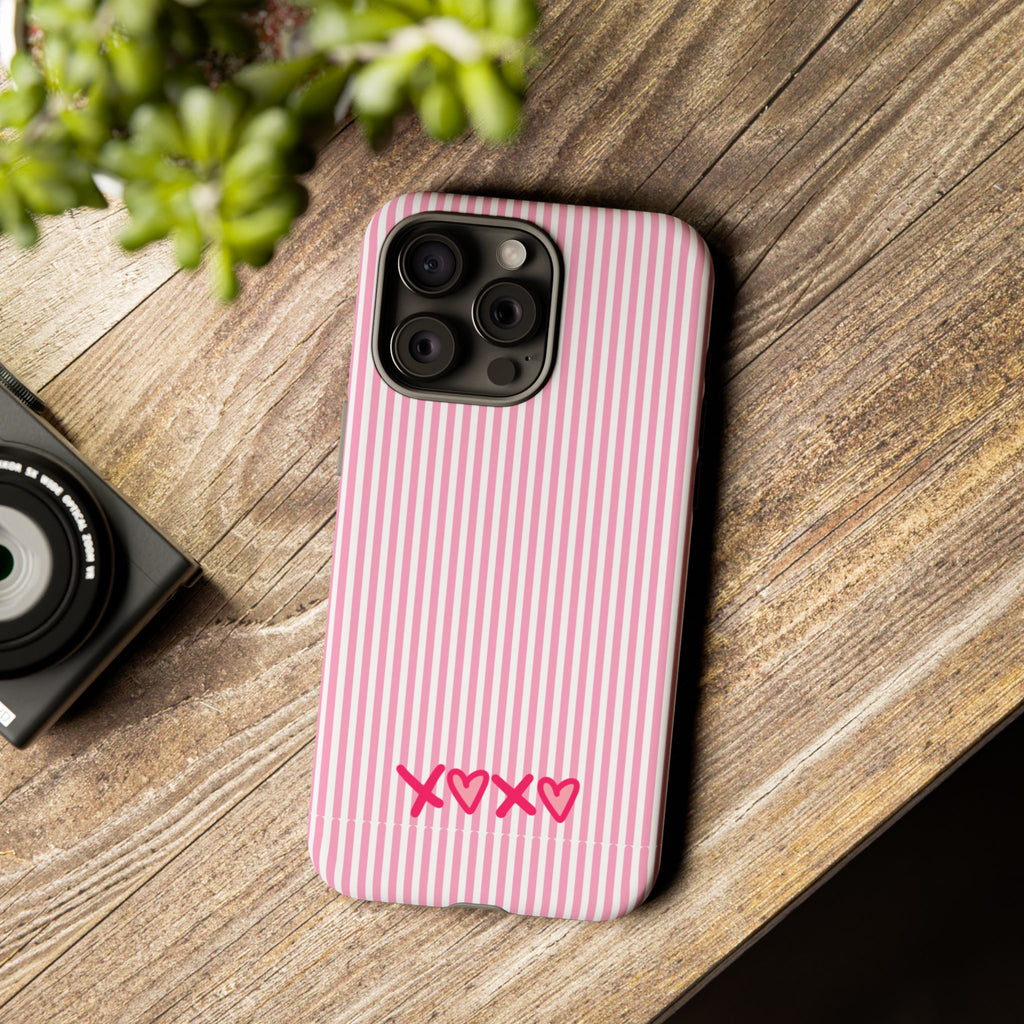 Galentines Day Pink Striped Lines phone case, Pink Stripe Iphone case | Tough Cases - Iphone, Samsung and Pixel Mobile cases