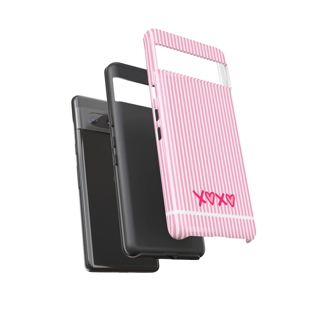 Galentines Day Pink Striped Lines phone case, Pink Stripe Iphone case | Tough Cases - Iphone, Samsung and Pixel Mobile cases