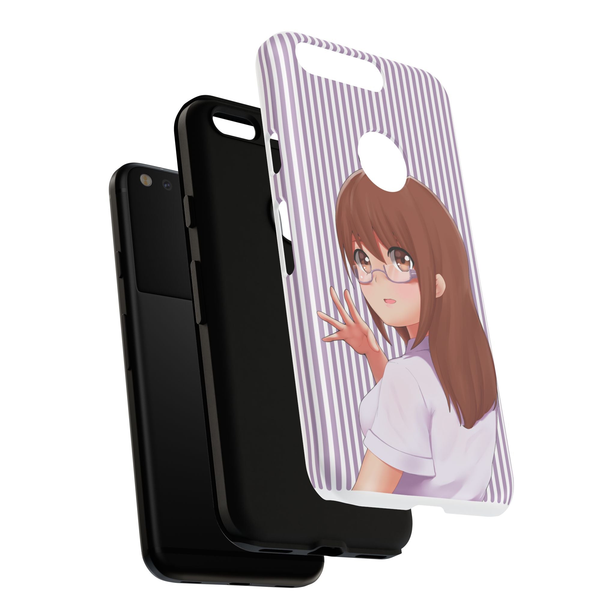 Galentines Day Striped lines mobile case, Glasses Anime Girl Stripe Iphone case | Tough Cases - Iphone, Samsung and Pixel Mobile cases