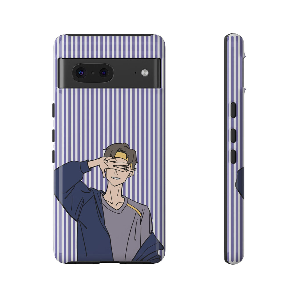 Casual Anime Guy Phone Case | Valentines Day Striped Lines phone case, Purple Stripe Iphone case - Iphone, Samsung and Pixel Mobile cases