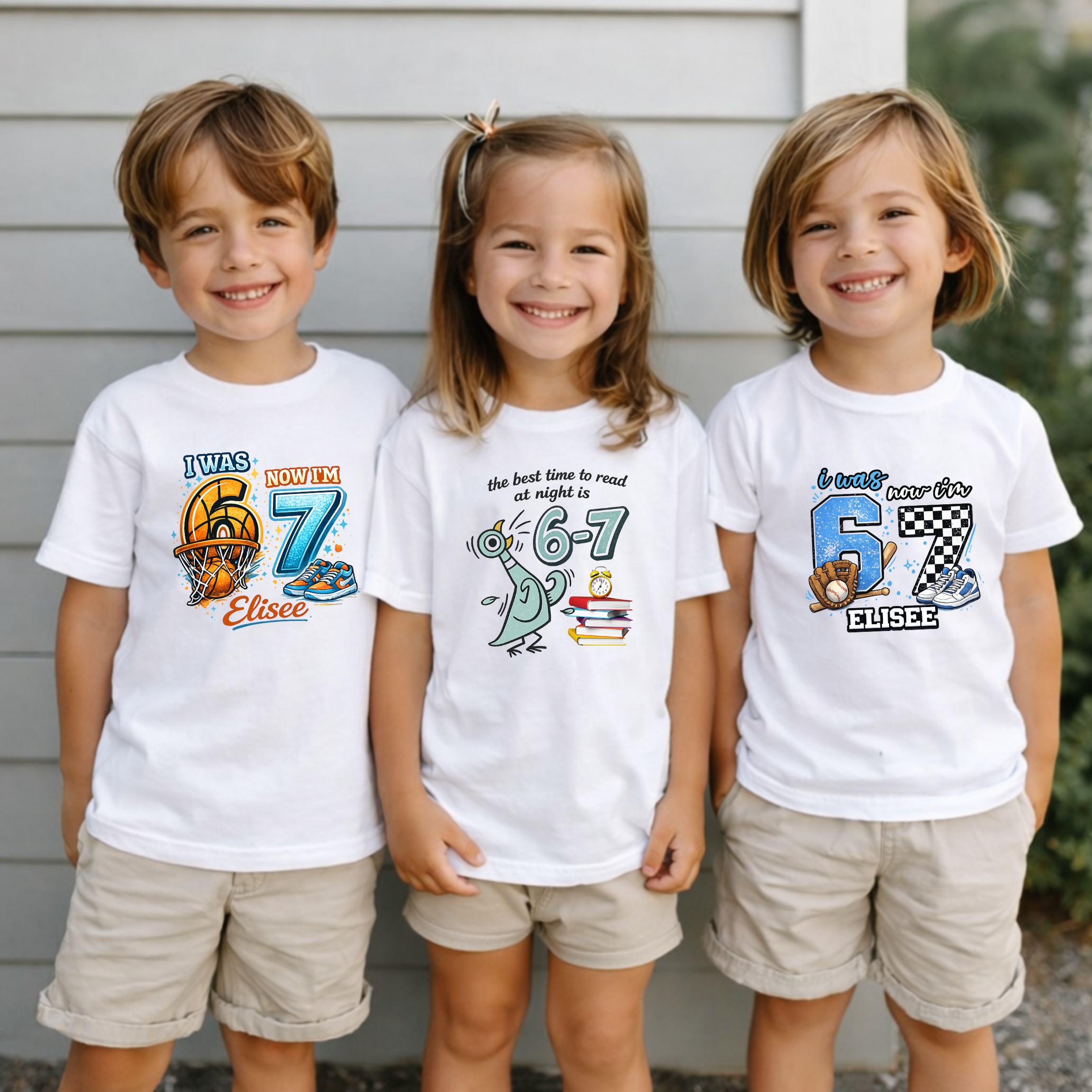 I Was 6 Now I’m 7 Basketball Birthday Shirt, Personalized Name 7th Birthday Boy Tee, Youth Kids Sports Party Gift, Custom Age, 6 7 Tshirt