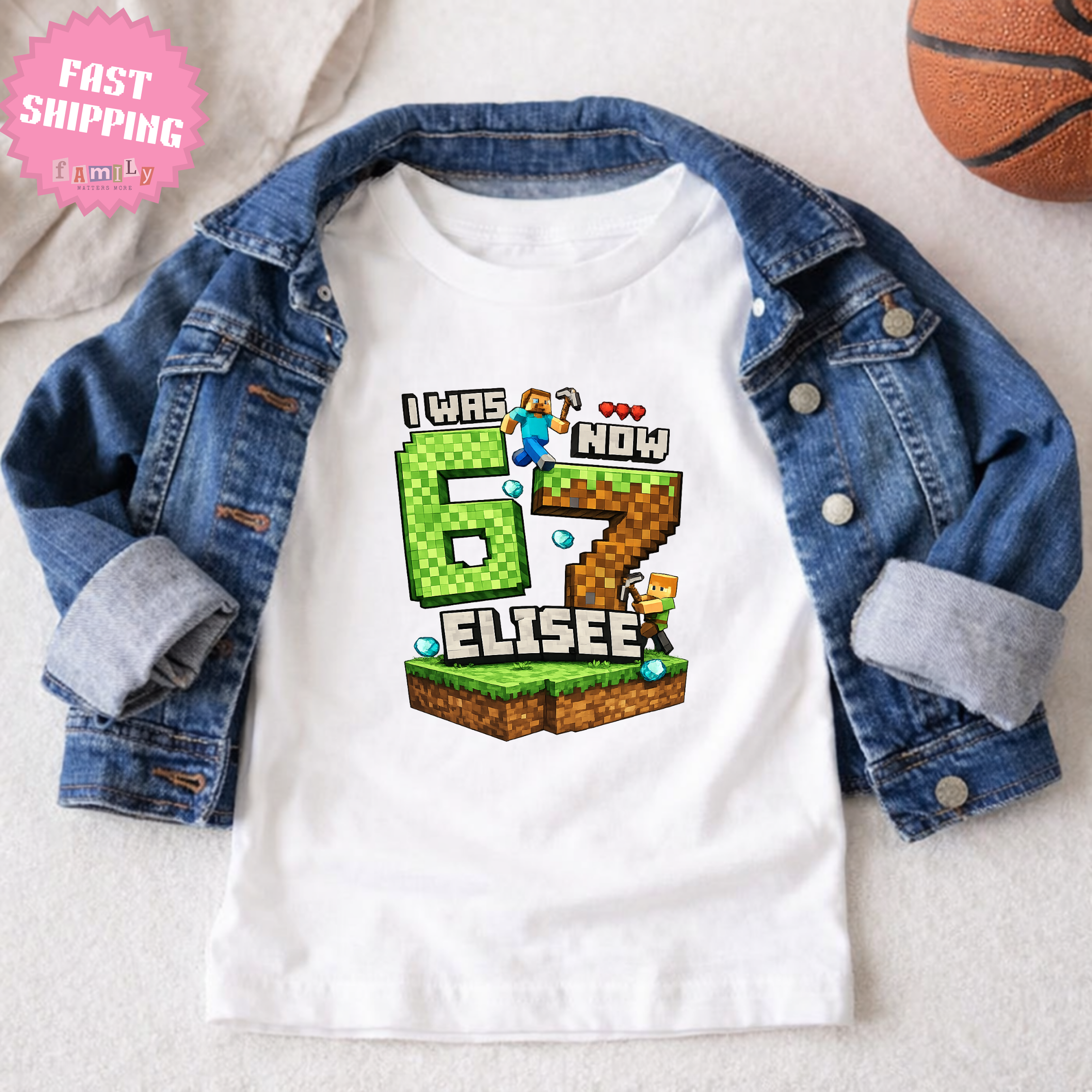 I Was 6 Now I’m 7 Shirt, Six Seven Game Kids Shirt, Funny 67 Meme Birthday Tee, Pixel Gamer 7th Birthday Shirt, Funny Gamer Kid Shirt