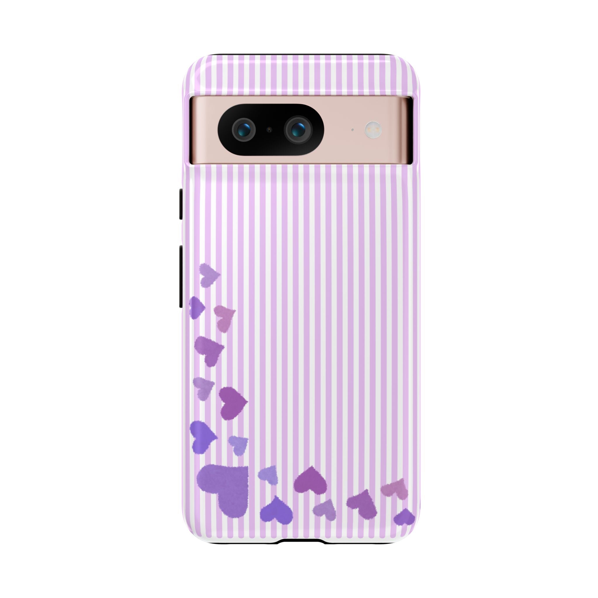 Valentines Day Striped hearts phone case, Purple Heart Floral Stripe Iphone case | Tough Cases - Iphone, Samsung and Pixel Mobile cases