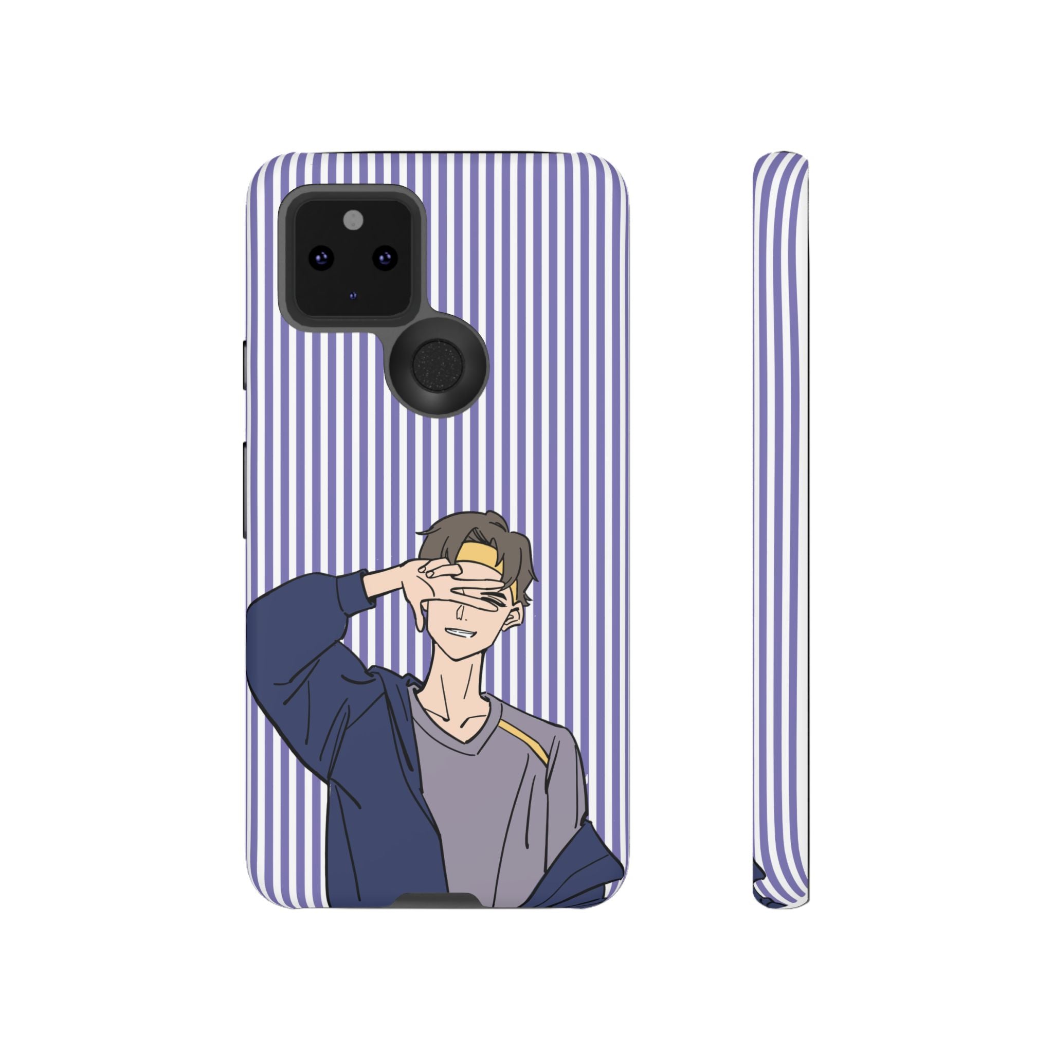 Casual Anime Guy Phone Case | Valentines Day Striped Lines phone case, Purple Stripe Iphone case - Iphone, Samsung and Pixel Mobile cases