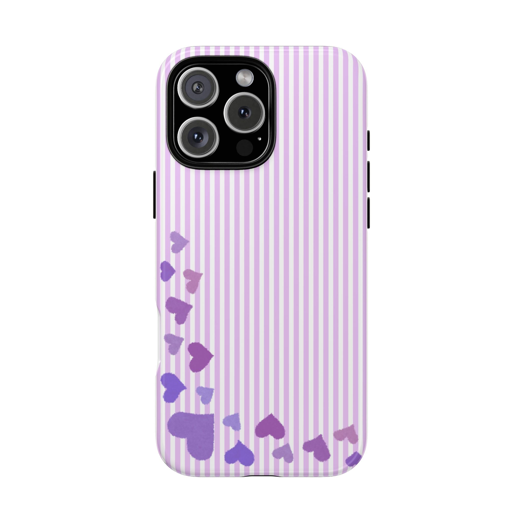 Valentines Day Striped hearts phone case, Purple Heart Floral Stripe Iphone case | Tough Cases - Iphone, Samsung and Pixel Mobile cases