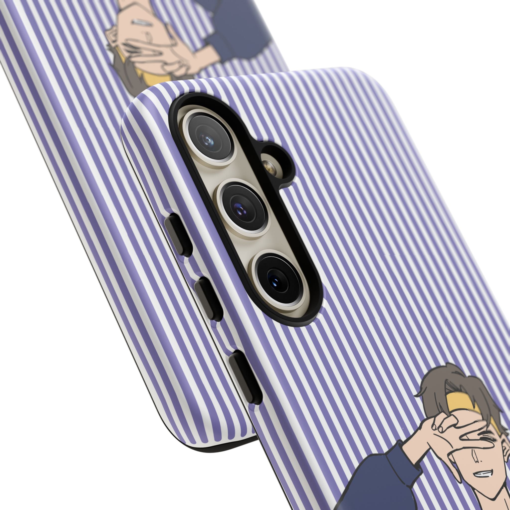 Casual Anime Guy Phone Case | Valentines Day Striped Lines phone case, Purple Stripe Iphone case - Iphone, Samsung and Pixel Mobile cases