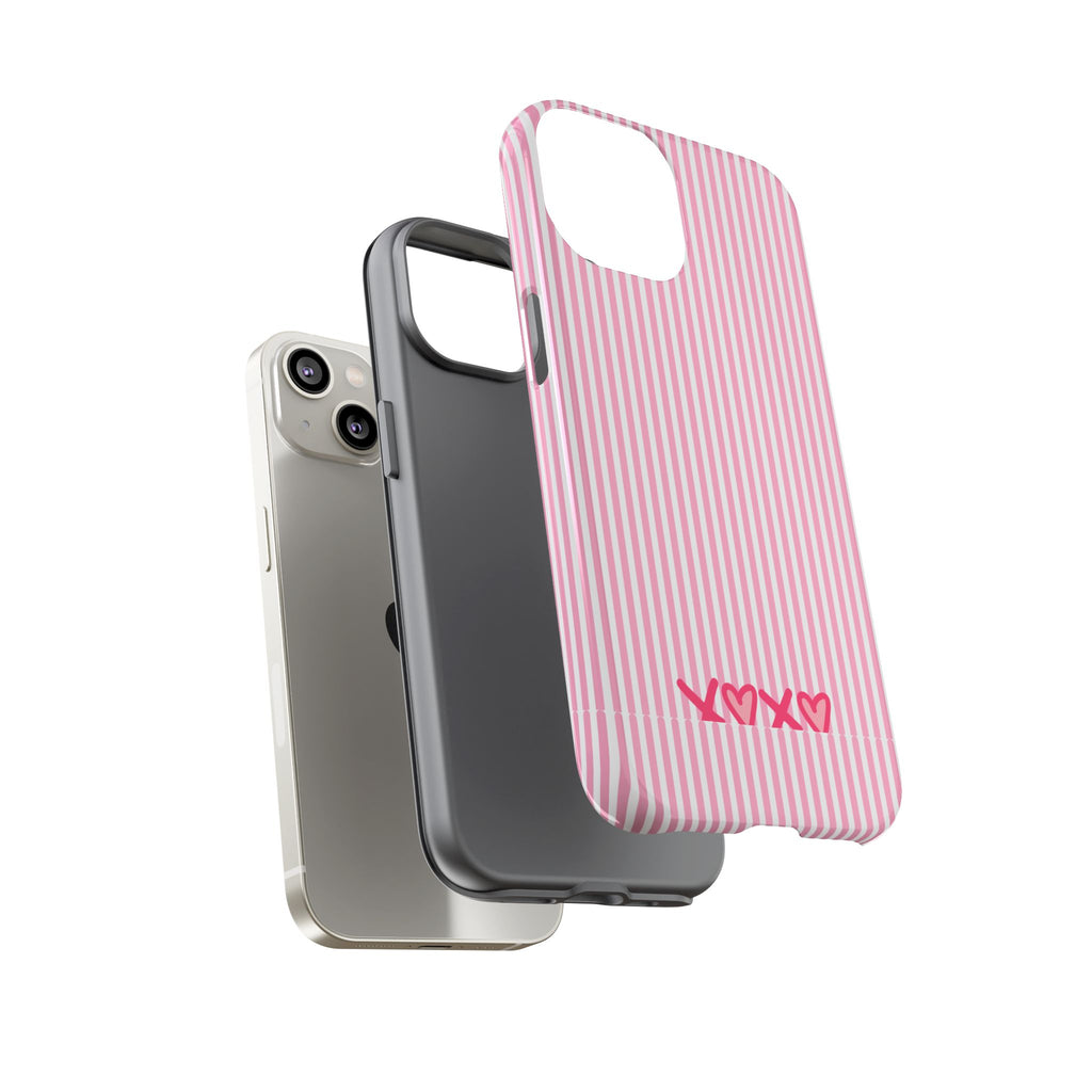 Galentines Day Pink Striped Lines phone case, Pink Stripe Iphone case | Tough Cases - Iphone, Samsung and Pixel Mobile cases