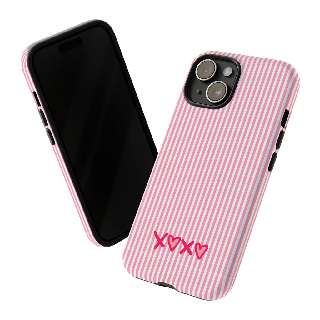 Galentines Day Pink Striped Lines phone case, Pink Stripe Iphone case | Tough Cases - Iphone, Samsung and Pixel Mobile cases