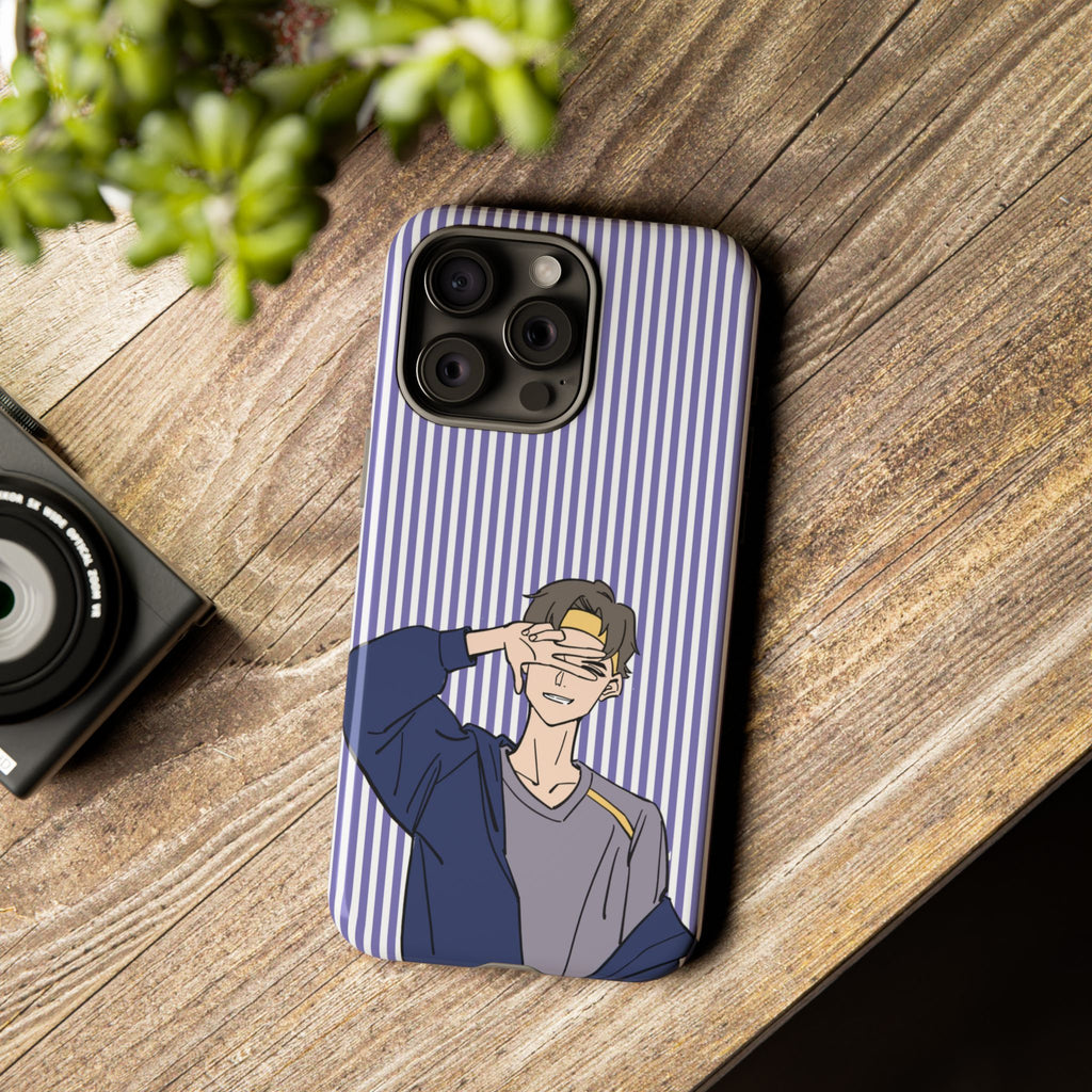 Casual Anime Guy Phone Case | Valentines Day Striped Lines phone case, Purple Stripe Iphone case - Iphone, Samsung and Pixel Mobile cases