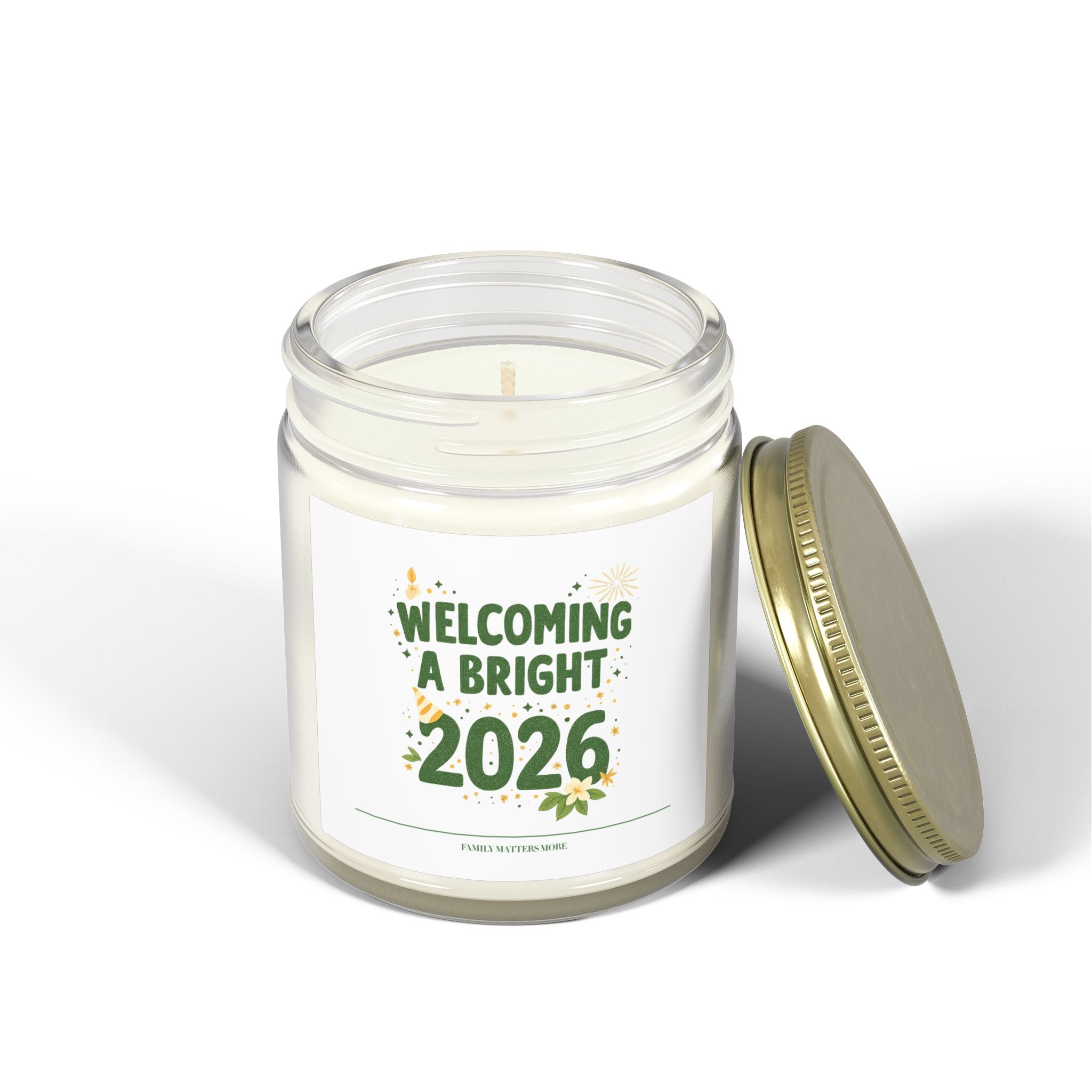 Welcoming a Bright 2026 Candle, Scented Soy Candle 4oz 9oz, Happy New Year Jar Candle, NYE Gift, New Beginnings