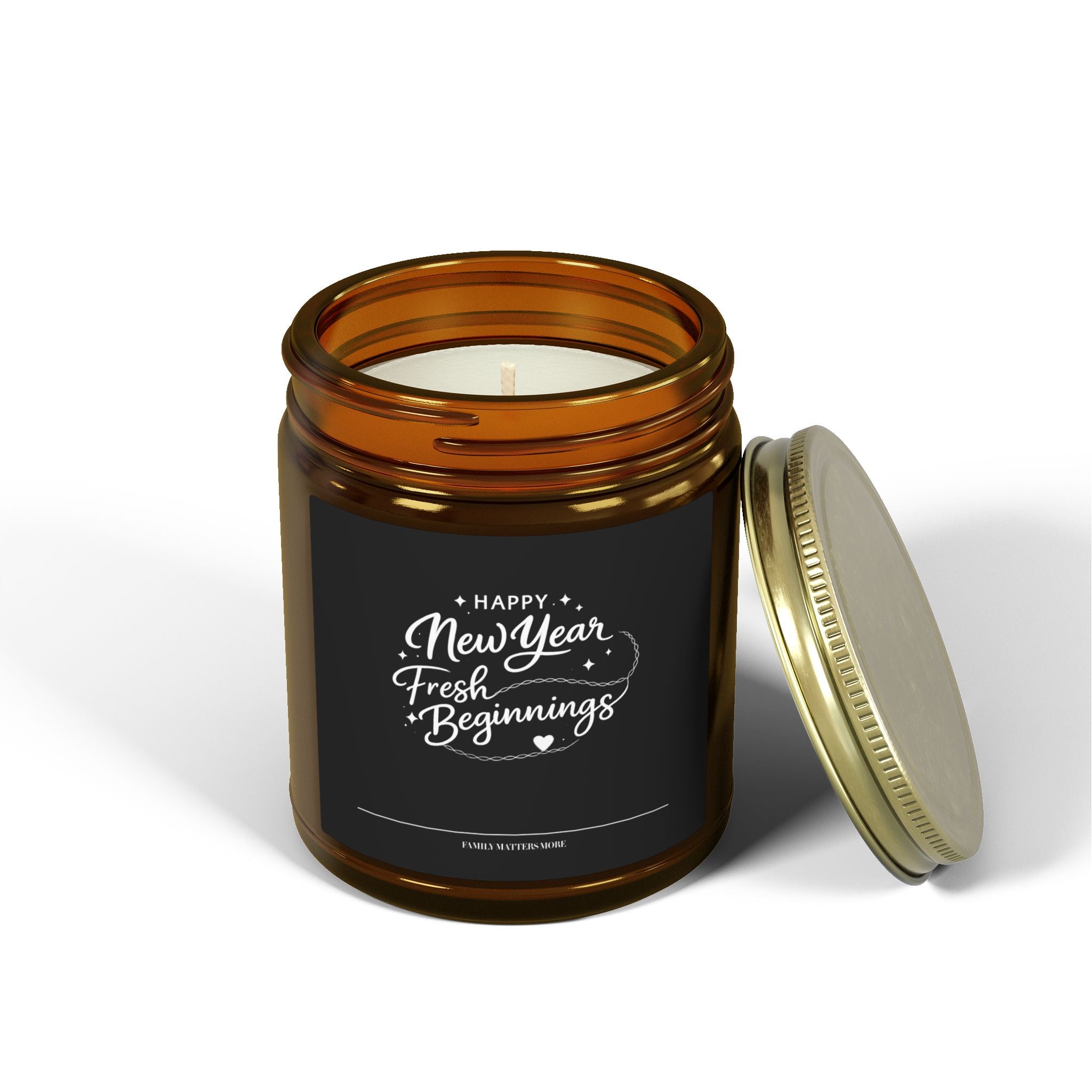 Happy New Year Fresh Beginnings Candle, Scented Soy Candle 4oz 9oz, New Years Eve Gift, Jar Candle