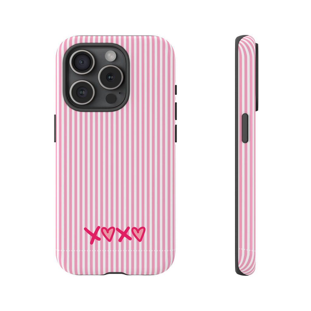Galentines Day Pink Striped Lines phone case, Pink Stripe Iphone case | Tough Cases - Iphone, Samsung and Pixel Mobile cases
