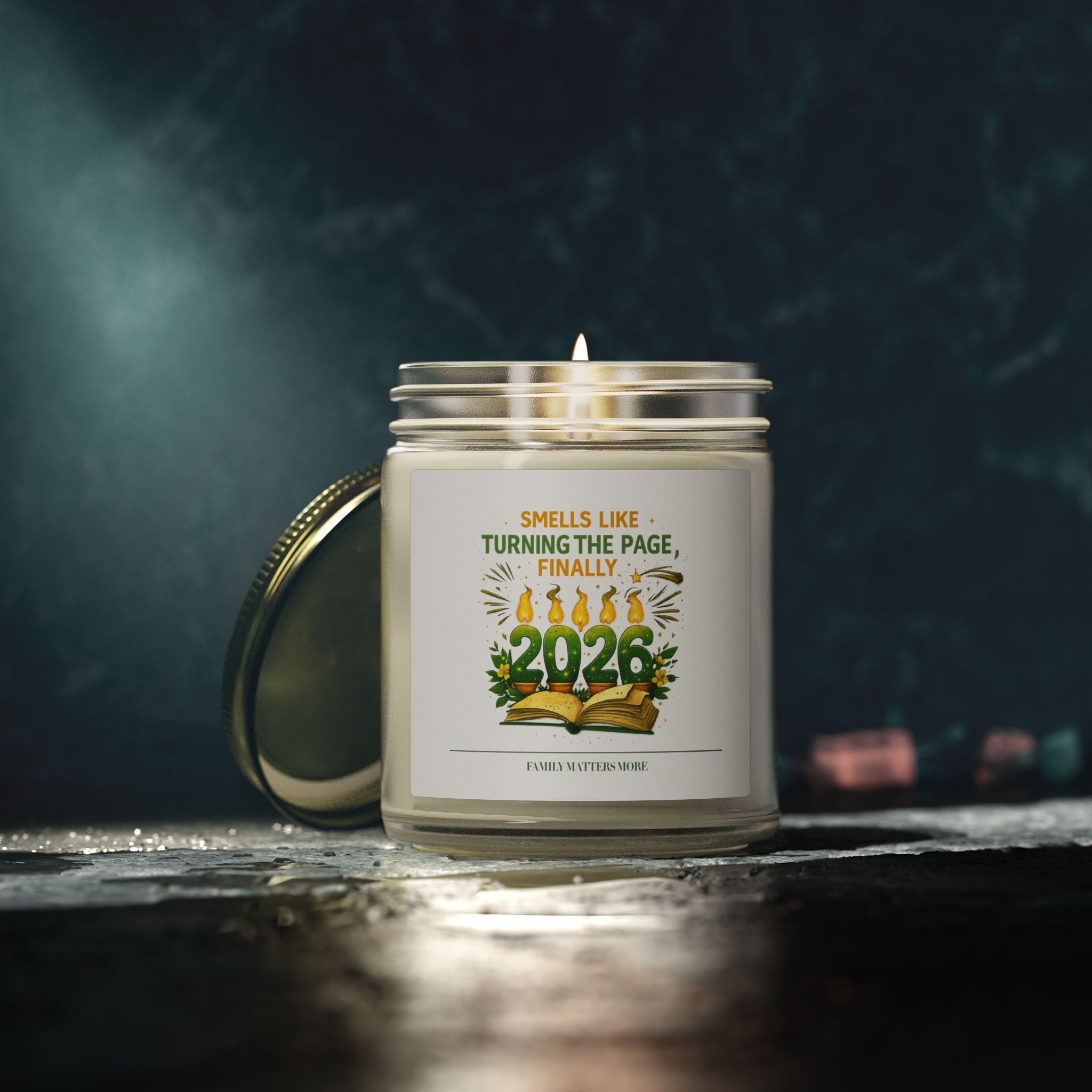 Smells Like Turning The Page Finally Candle, Funny 2026 New Year Soy Candle 4oz 9oz, Book Lover Gift, Scented Jar