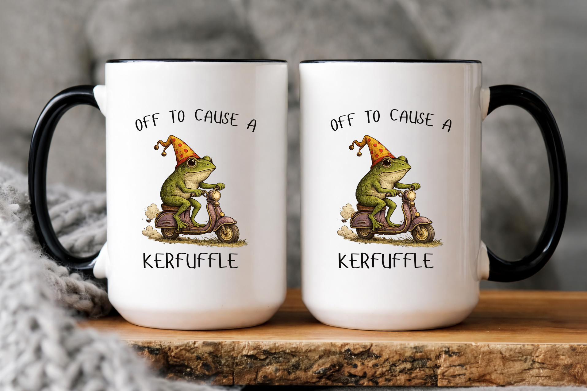 Off to Cause a Kerfuffle Funny Coffee Mug , Funny Sayings, Adult Humor Mug, Frog Meme Mug, Mental Health Mugs, Funny Morning Coffee Mugs