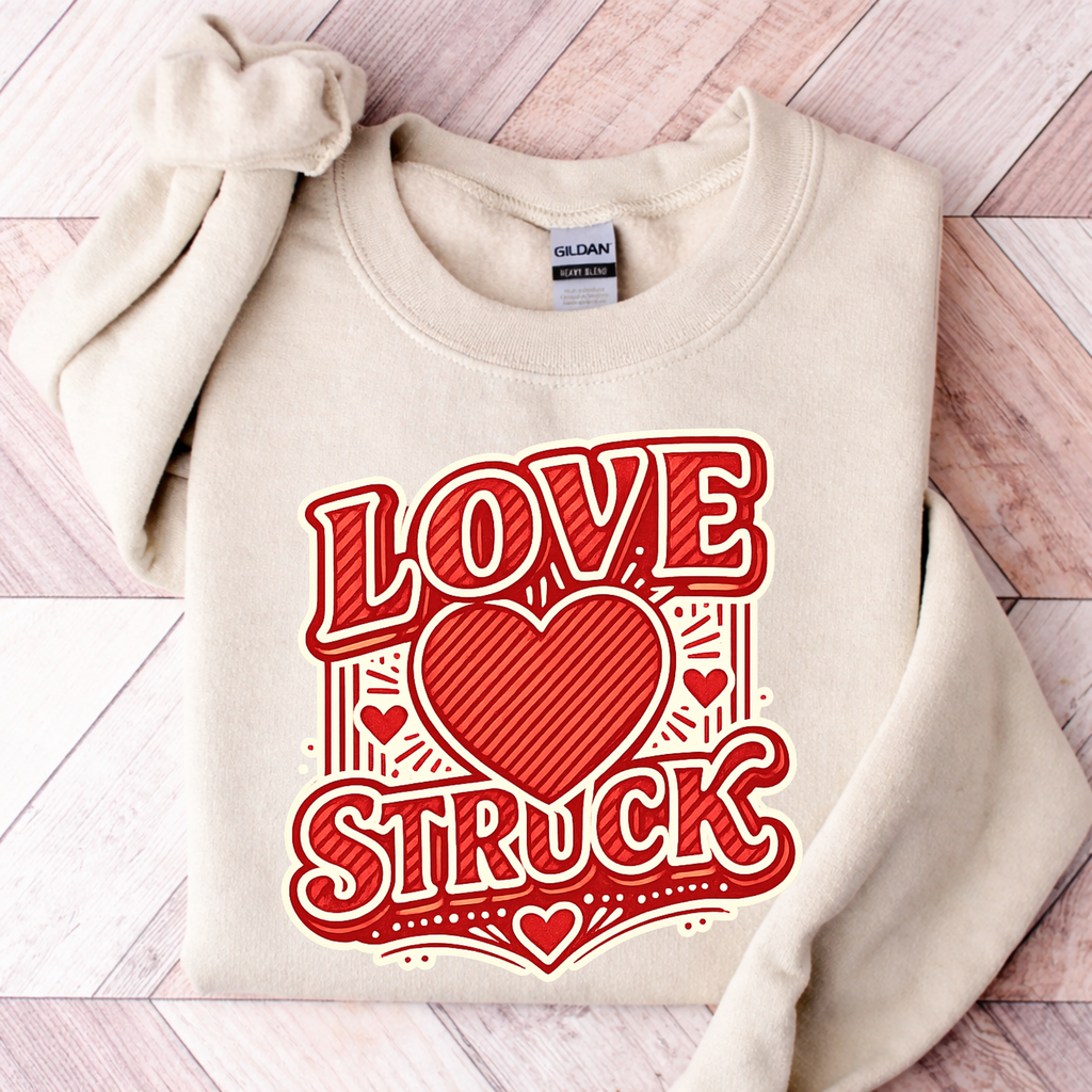 Love Struck Sweatshirt | Valentine’s Day Crewneck | Cute Heart Graphic Hoodie | Romantic Gift for Her Him | Couples Outfit
