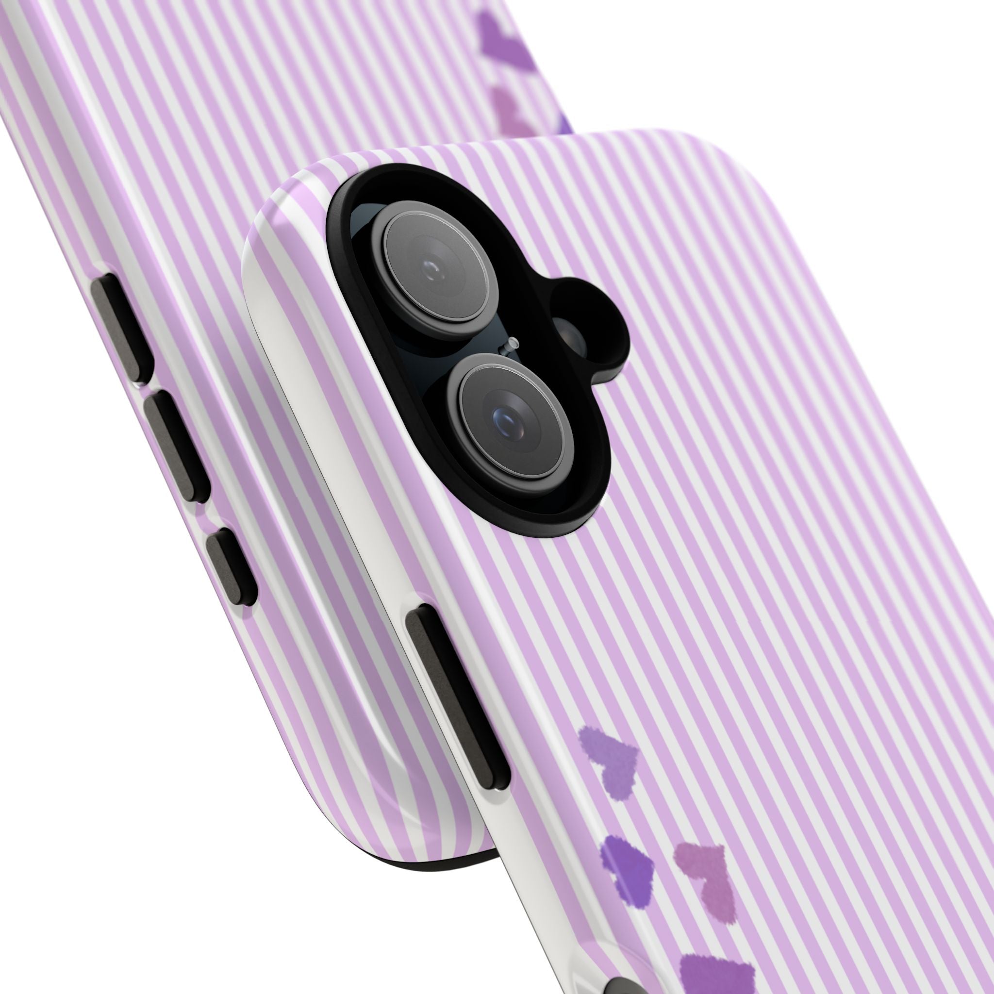 Valentines Day Striped hearts phone case, Purple Heart Floral Stripe Iphone case | Tough Cases - Iphone, Samsung and Pixel Mobile cases