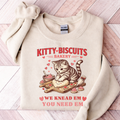 Kitty Biscuits Bakery Shirt, Valentines Cat Sweatshirt, Cute Baking Cat Tee, Funny Aba Shirt, Inappropriate Stupid Unwearable Hoodie