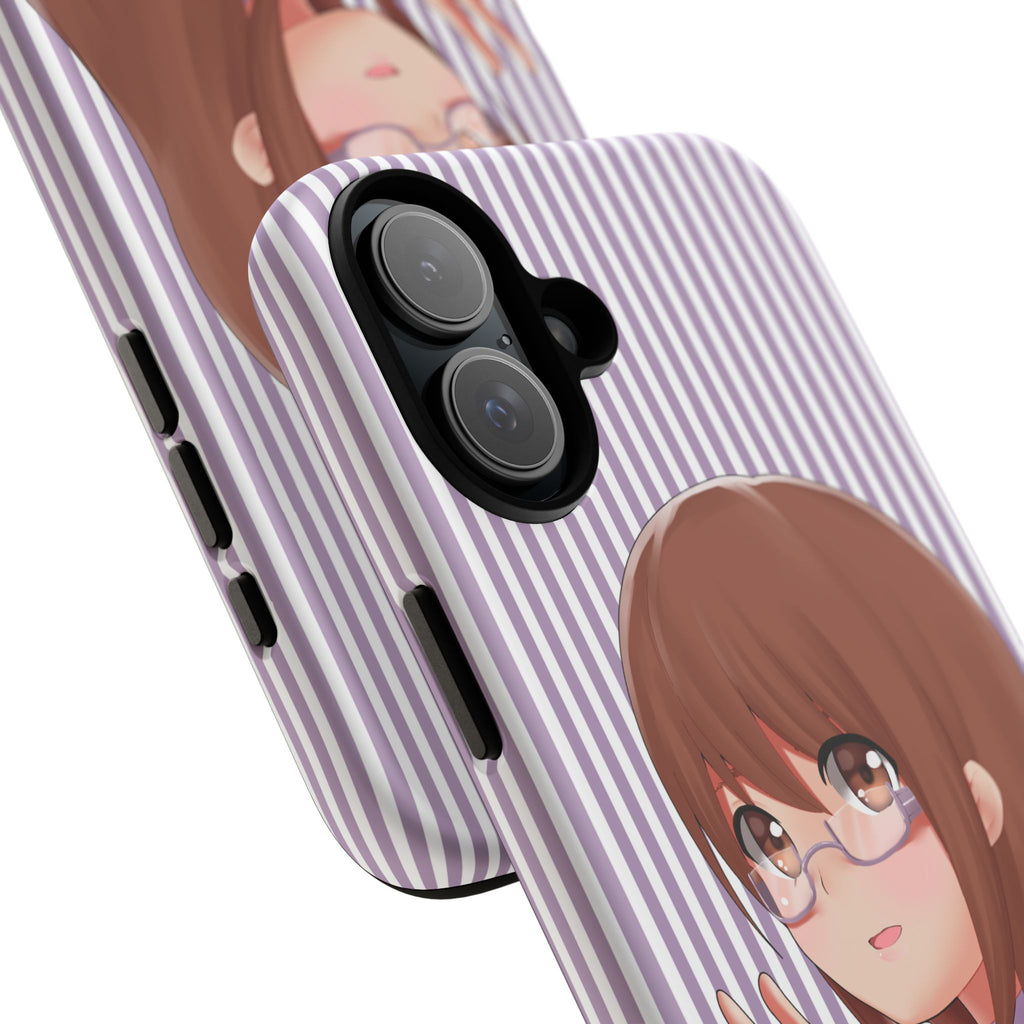 Galentines Day Striped lines mobile case, Glasses Anime Girl Stripe Iphone case | Tough Cases - Iphone, Samsung and Pixel Mobile cases