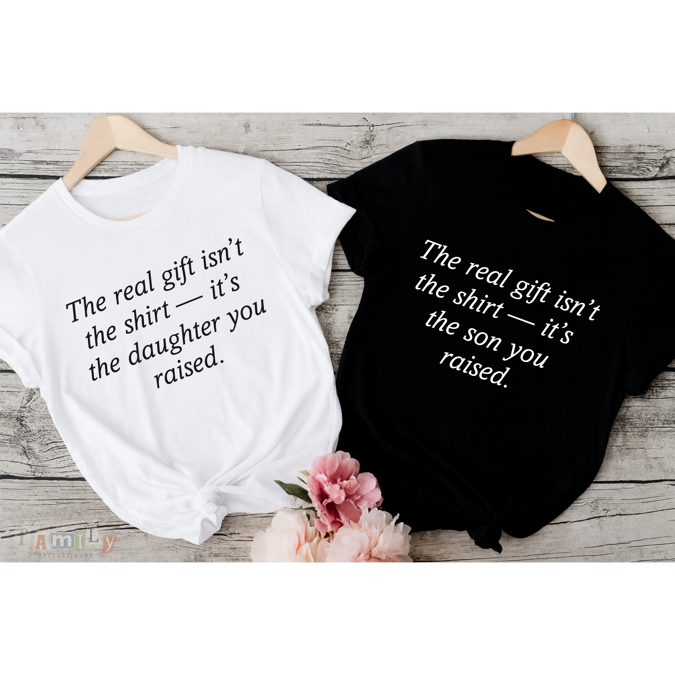 The Real Gift Isn’t The Shirt Tee, Gift From Son or Daughter to Mom & Dad, Funny Parent Appreciation Shirt, Birthday Gift