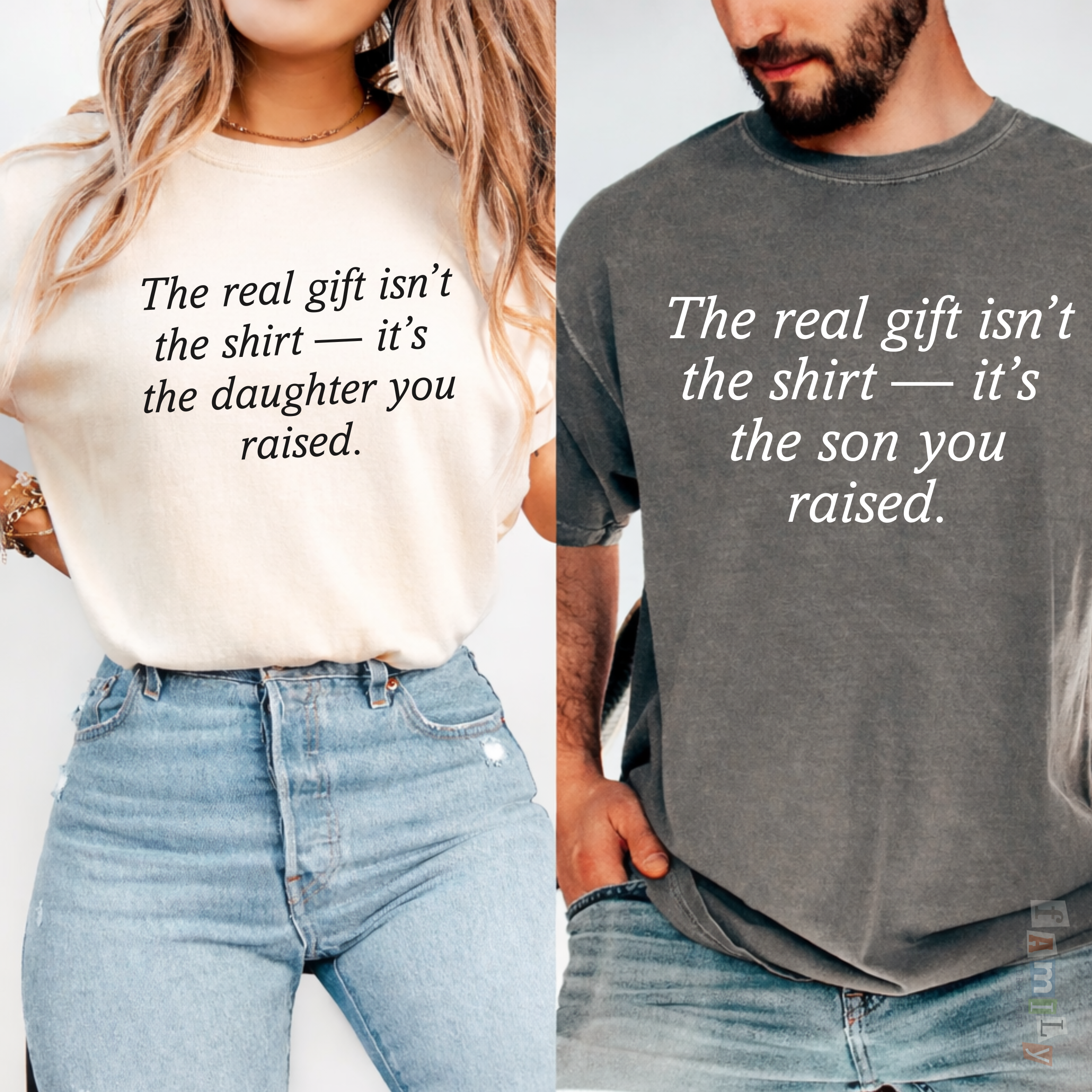 The Real Gift Isn’t The Shirt Tee, Gift From Son or Daughter to Mom & Dad, Funny Parent Appreciation Shirt, Birthday Gift