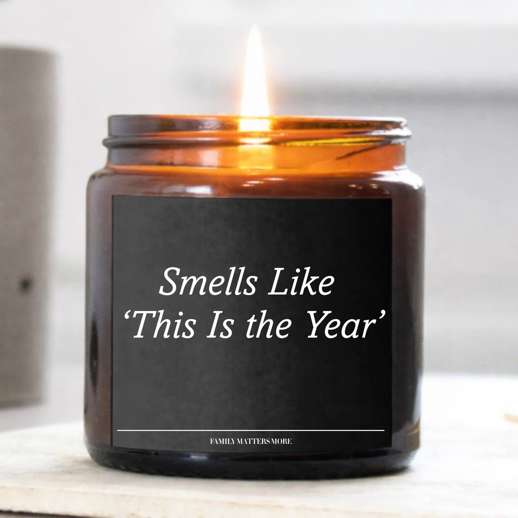 Smells Like This Is The Year Candle, 2026 New Year Scented Soy Candle 4oz 9oz, Funny NYE Gift, Hand Poured Jar