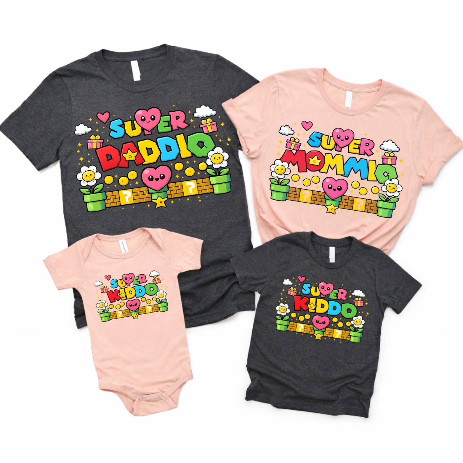 Super Dad Shirt, Super Mom Shirt, Super Kid Shirt, Matching Family Gamer Shirts, Pixel Game Theme Tee, Fathers Day Gift